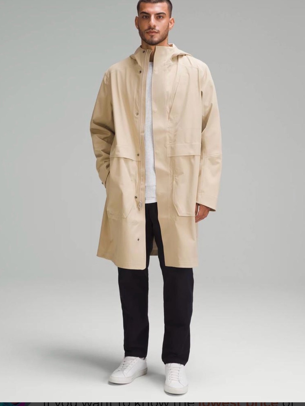 Lululemon Men’s Storm Field StretchSeal Long Jacket size XL color TRNH (beige)
